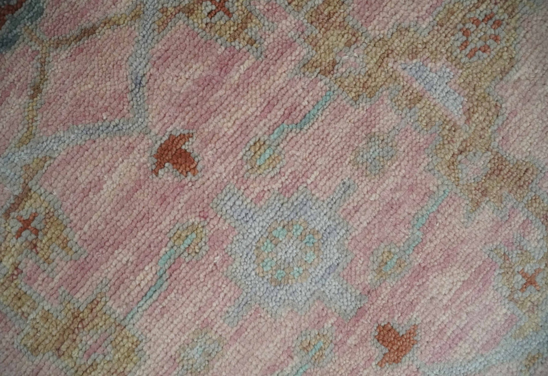 Hand Knotted Light Pink Oriental Oushak 9x12 Traditional Wool Area Rug, Living Room and Bedroom Rug - The Rug Decor