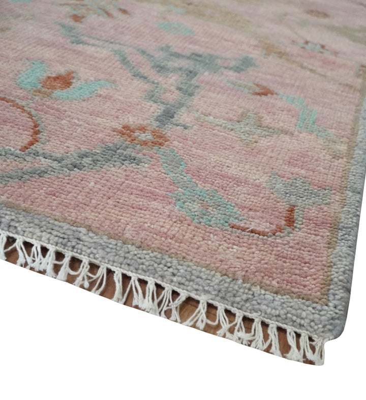 Hand Knotted Light Pink Oriental Oushak 9x12 Traditional Wool Area Rug, Living Room and Bedroom Rug - The Rug Decor