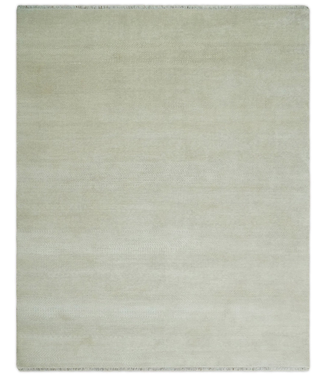 Hand Knotted Modern Geometric Trellis Scandinavian 8x10 Beige and Ivory Wool Area Rug | TRDCP932810 - The Rug Decor