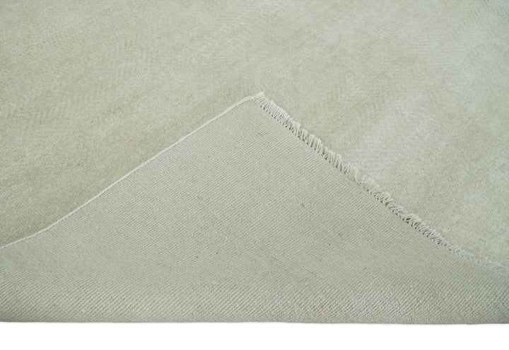 Hand Knotted Modern Geometric Trellis Scandinavian 8x10 Beige and Ivory Wool Area Rug | TRDCP932810 - The Rug Decor