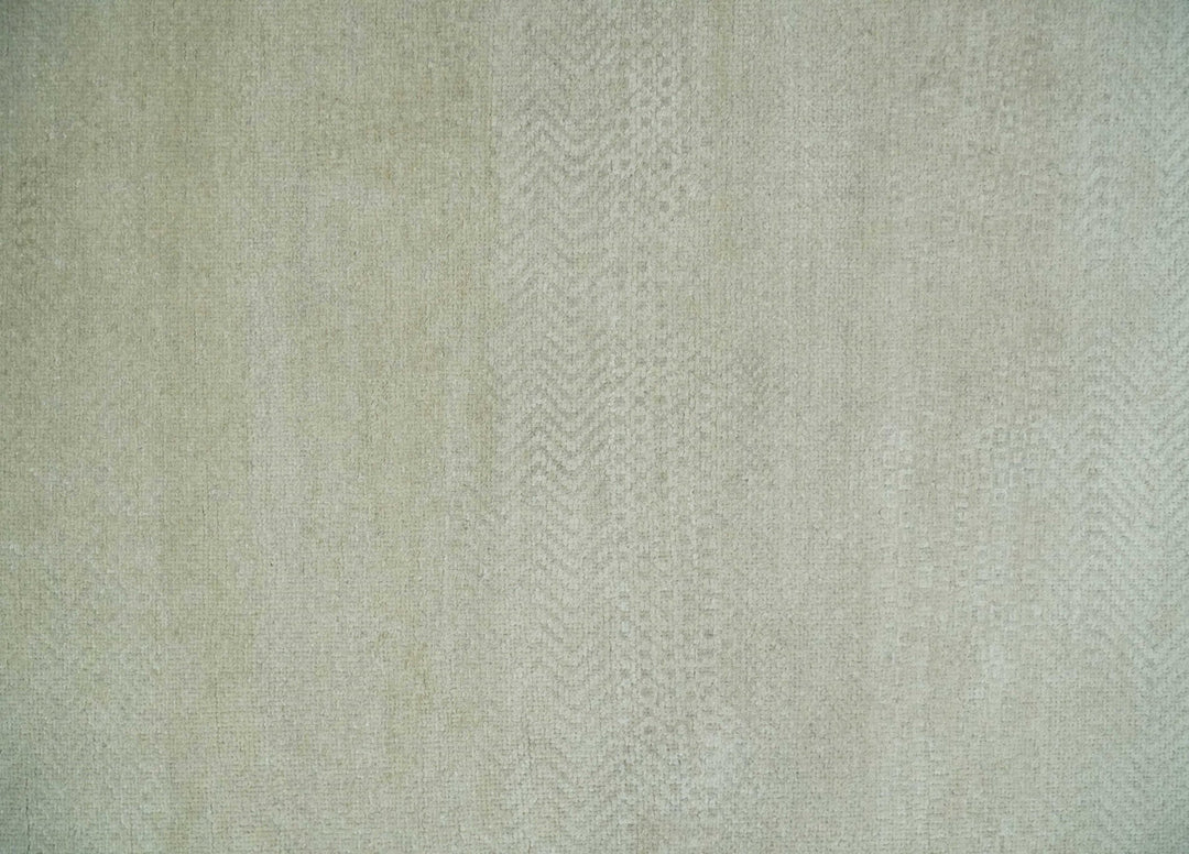 Hand Knotted Modern Geometric Trellis Scandinavian 8x10 Beige and Ivory Wool Area Rug | TRDCP932810 - The Rug Decor