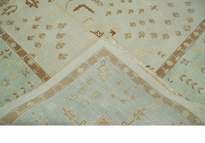 Hand Knotted Oushak 8x10 Beige and Brown Traditional Persian Wool Area Rug | AC32810 - The Rug Decor