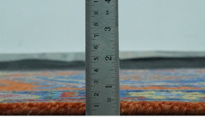 Hand Knotted Rust, Blue and Olive Traditional 3x6 Antique Wool Area Rug - The Rug Decor