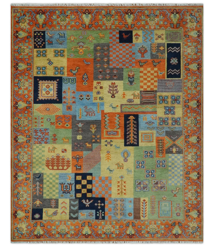 Hand knotted Traditional Antique Tribal Style Gabbeh Design Wool Area Rug - The Rug Decor