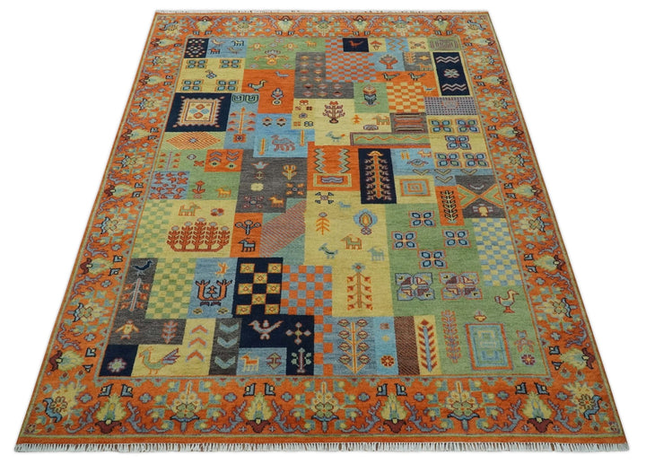 Hand knotted Traditional Antique Tribal Style Gabbeh Design Wool Area Rug - The Rug Decor
