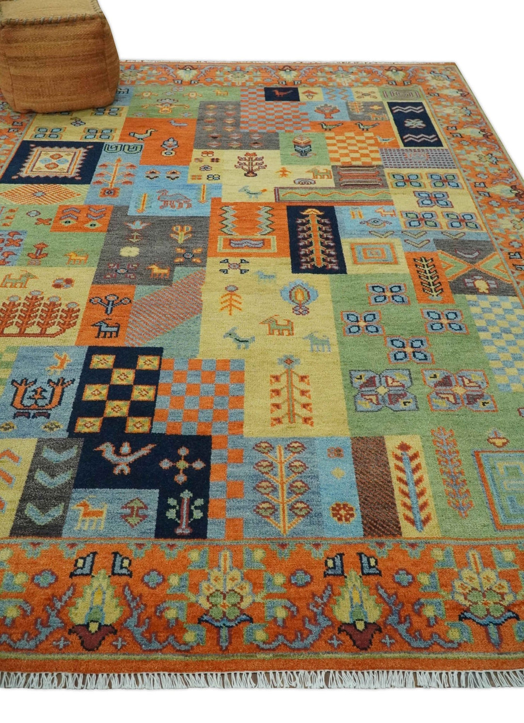 Hand knotted Traditional Antique Tribal Style Gabbeh Design Wool Area Rug - The Rug Decor