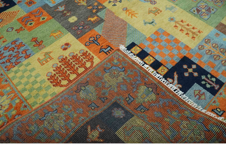 Hand knotted Traditional Antique Tribal Style Gabbeh Design Wool Area Rug - The Rug Decor