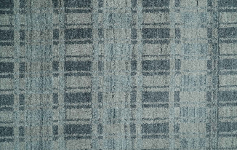 Hand Made 8x10 Modern Stripes Camel, Gray and Silver Scandinavian Blended Wool Flatwoven Area Rug | KE22 - The Rug Decor