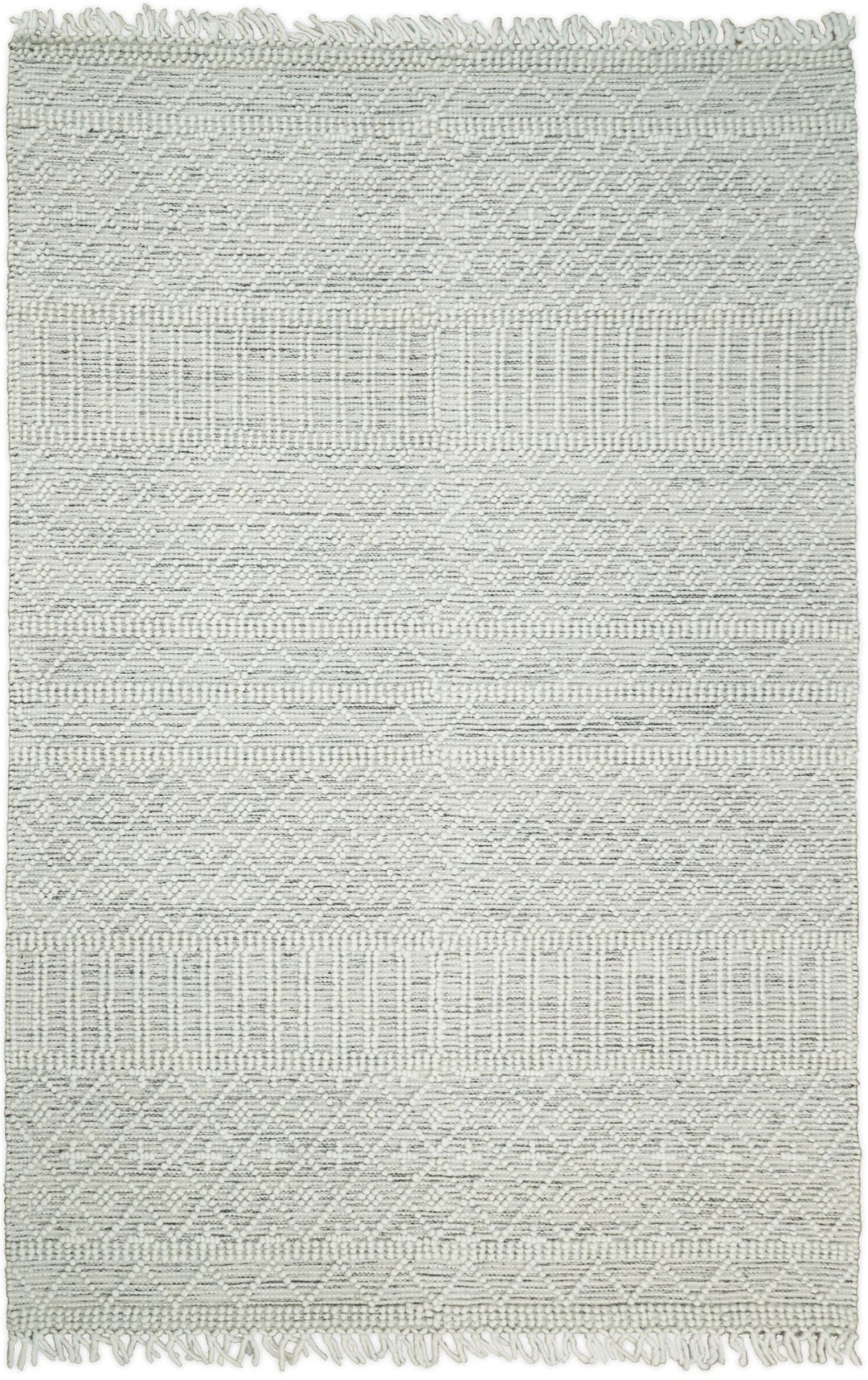 Hand Made Woolen Chunky and Soft White Wool Area Rug | CAL1 - The Rug Decor
