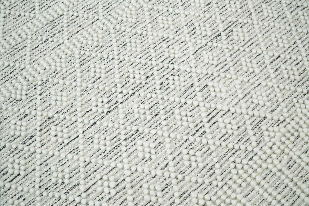 Hand Made Woolen Chunky and Soft White Wool Area Rug | CAL1 - The Rug Decor