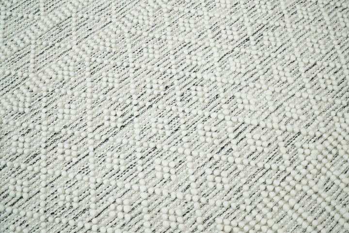 Hand Made Woolen Chunky and Soft White Wool Area Rug | CAL1 - The Rug Decor