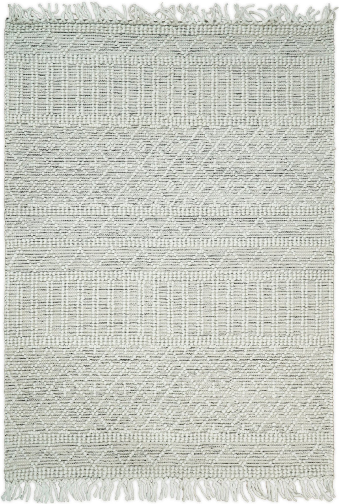 Hand Made Woolen Chunky and Soft White Wool Area Rug | CAL1 - The Rug Decor