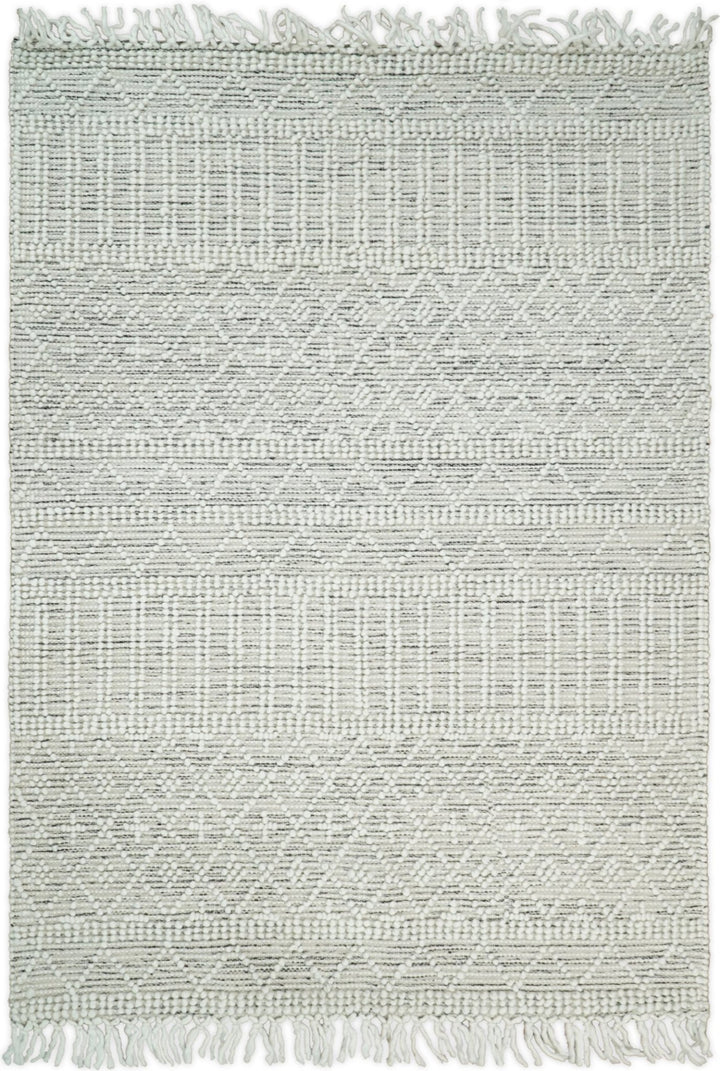 Hand Made Woolen Chunky and Soft White Wool Area Rug | CAL1 - The Rug Decor