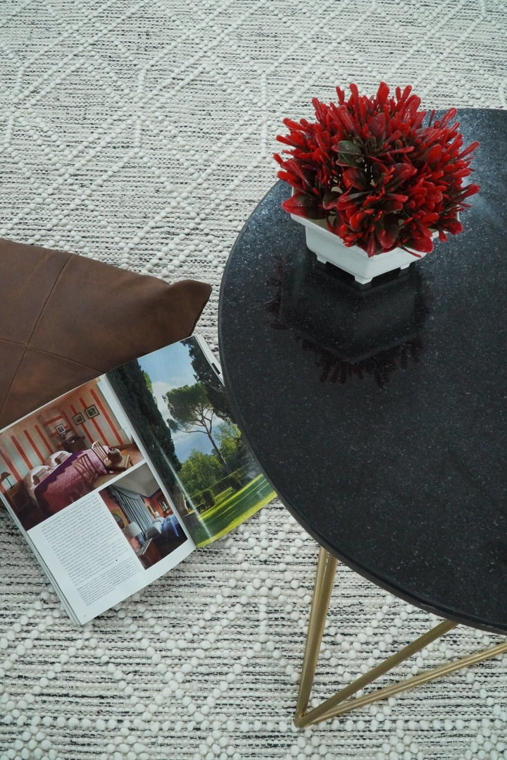 Hand Made Woolen Chunky and Soft White Wool Area Rug | CAL4 - The Rug Decor