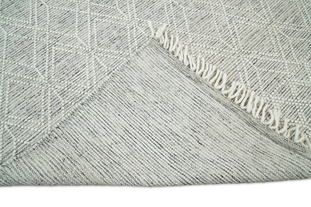 Hand Made Woolen Chunky and Soft White Wool Area Rug | CAL4 - The Rug Decor