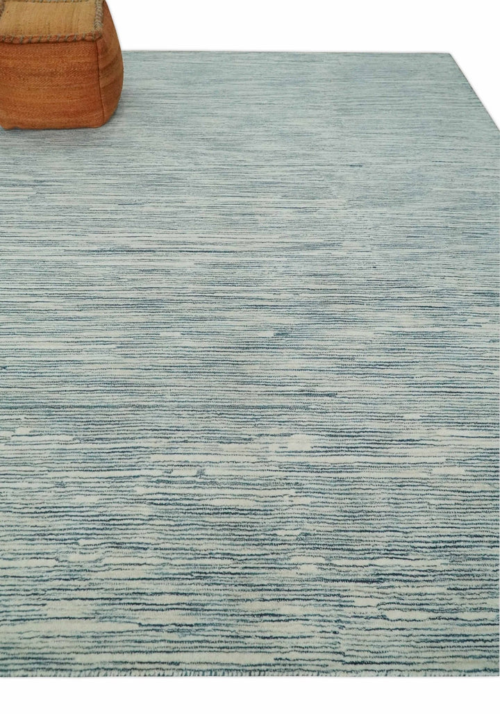 Hand Tufted 2x3, 3x5, 5x8, 6x9, 8x10 and 9x12 Woolen Modern White and Blue Area Rug | CLO2 - The Rug Decor