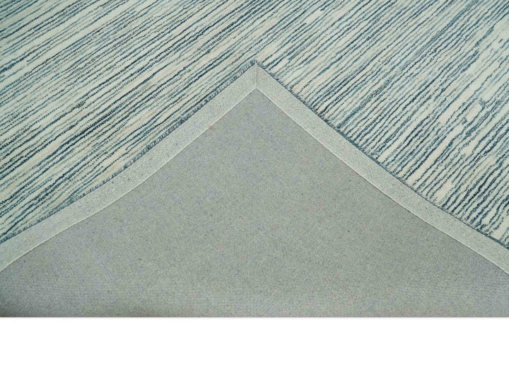 Hand Tufted 2x3, 3x5, 5x8, 6x9, 8x10 and 9x12 Woolen Modern White and Blue Area Rug | CLO2 - The Rug Decor
