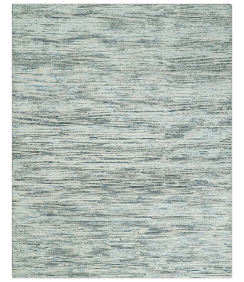 Hand Tufted 2x3, 3x5, 5x8, 6x9, 8x10 and 9x12 Woolen Modern White and Blue Area Rug | CLO2 - The Rug Decor