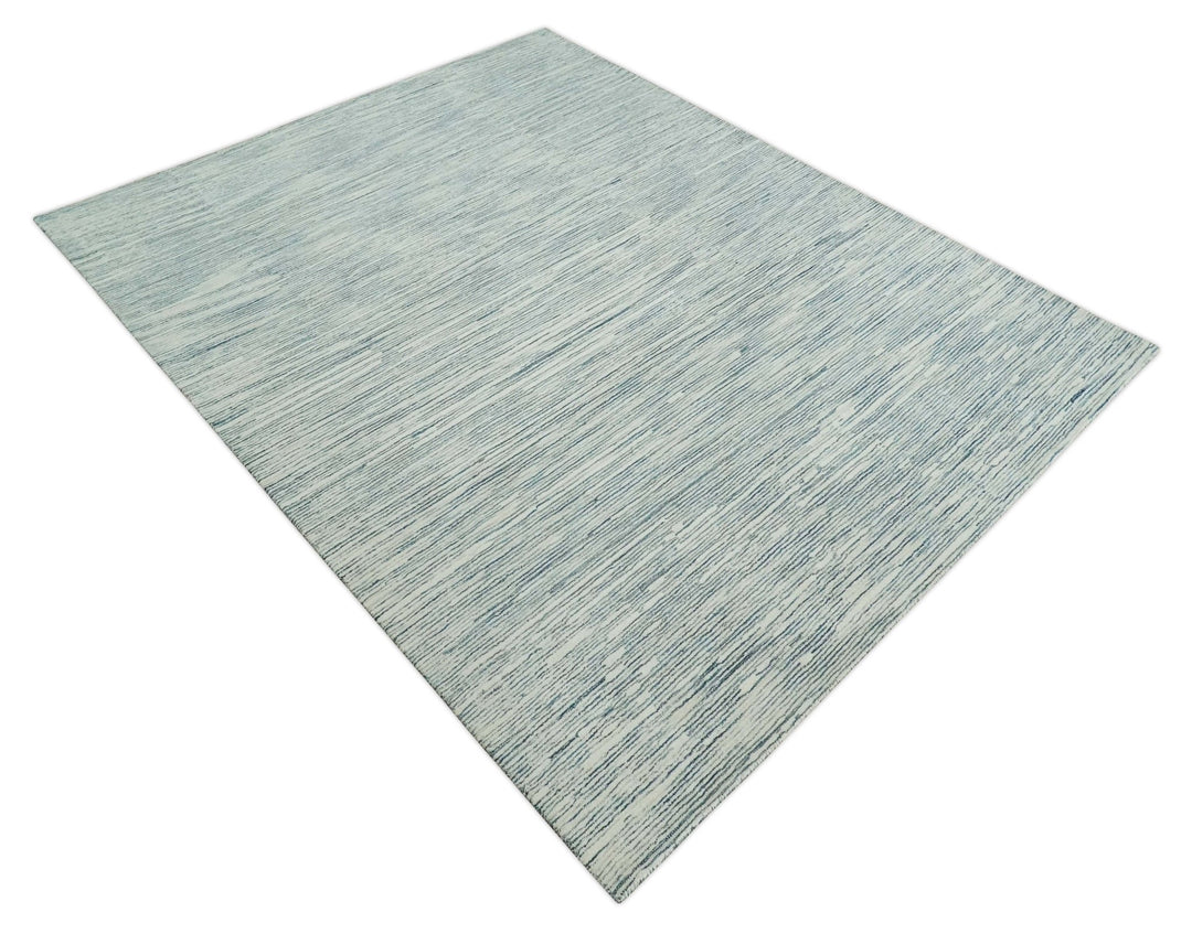Hand Tufted 2x3, 3x5, 5x8, 6x9, 8x10 and 9x12 Woolen Modern White and Blue Area Rug | CLO2 - The Rug Decor
