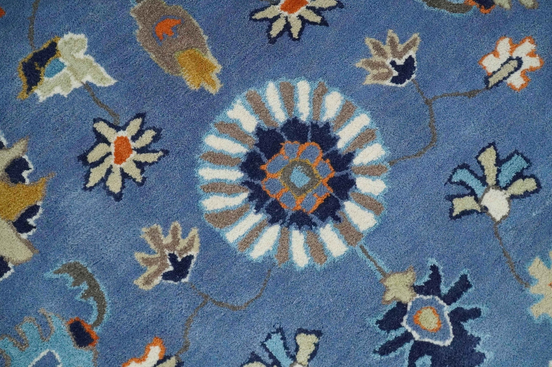 Hand Tufted Blue and Beige Modern Colorful Oushak Rug, Kids, Living Room and Bedroom Rug | TRD6478 - The Rug Decor