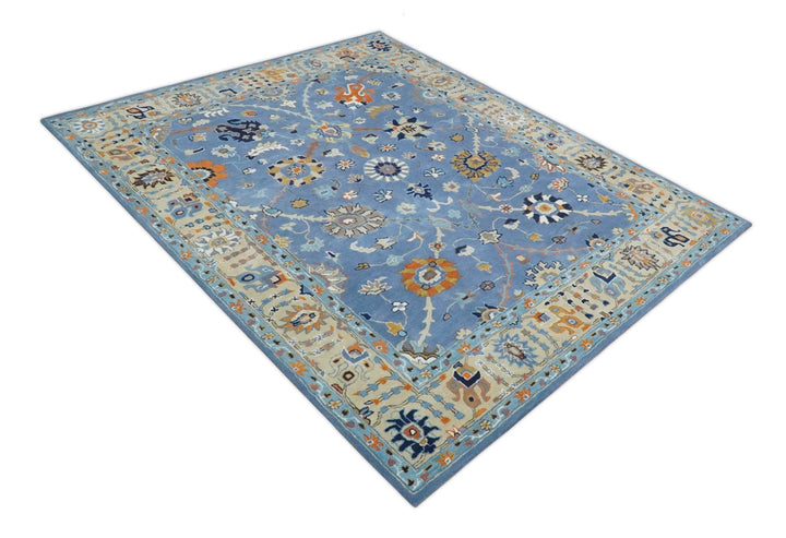 Hand Tufted Blue and Beige Modern Colorful Oushak Rug, Kids, Living Room and Bedroom Rug | TRD6478 - The Rug Decor