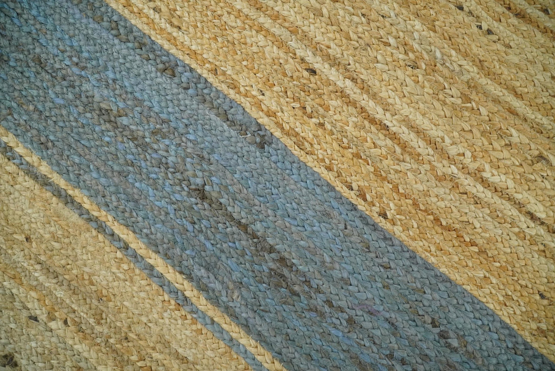 Hand Woven 100% Natural Fiber Blue and Brown Natural Jute Rug | JR2 - The Rug Decor