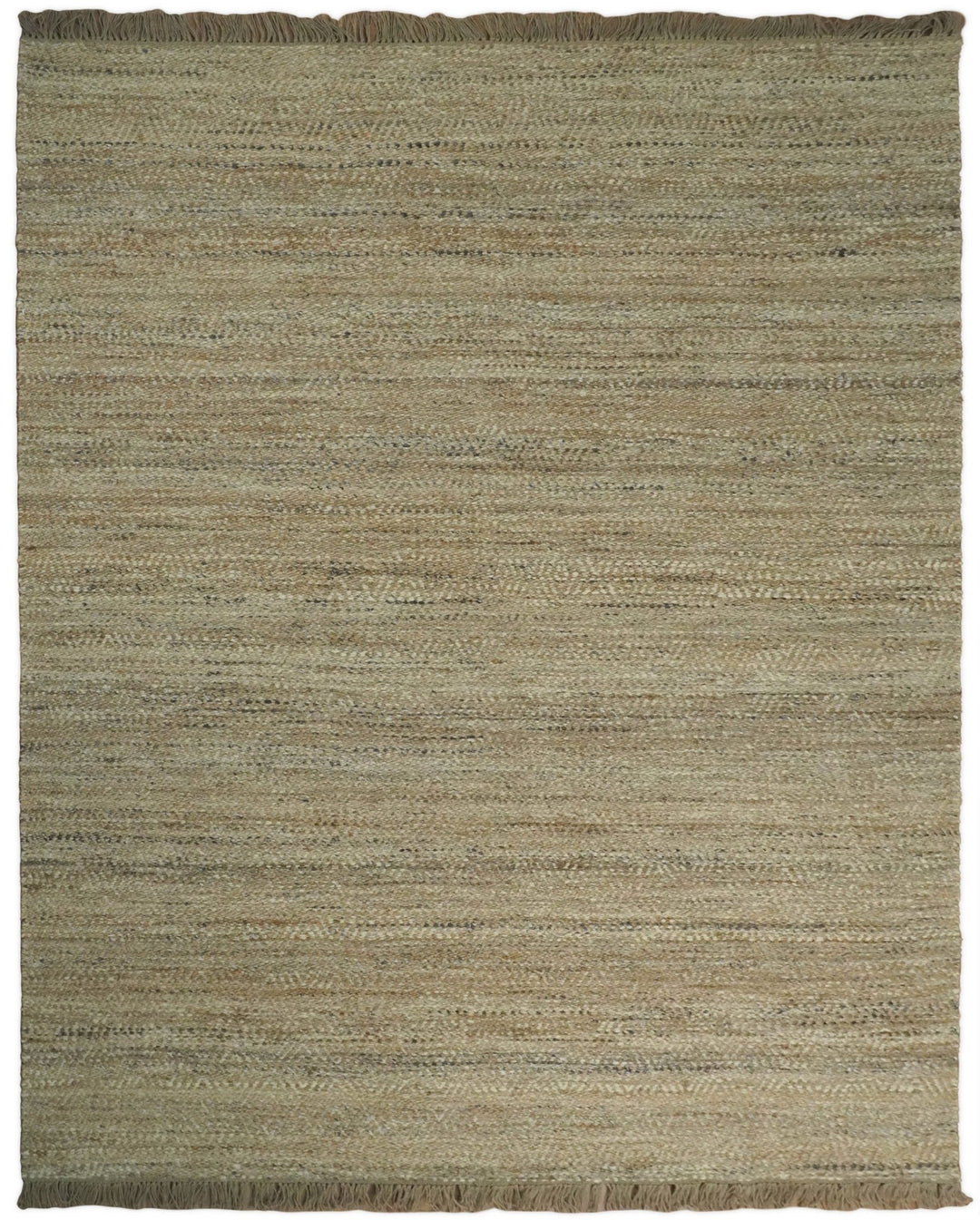 Hand Woven 100% Natural Fiber Brown Natural Jute and Wool Rug | JR10 - The Rug Decor