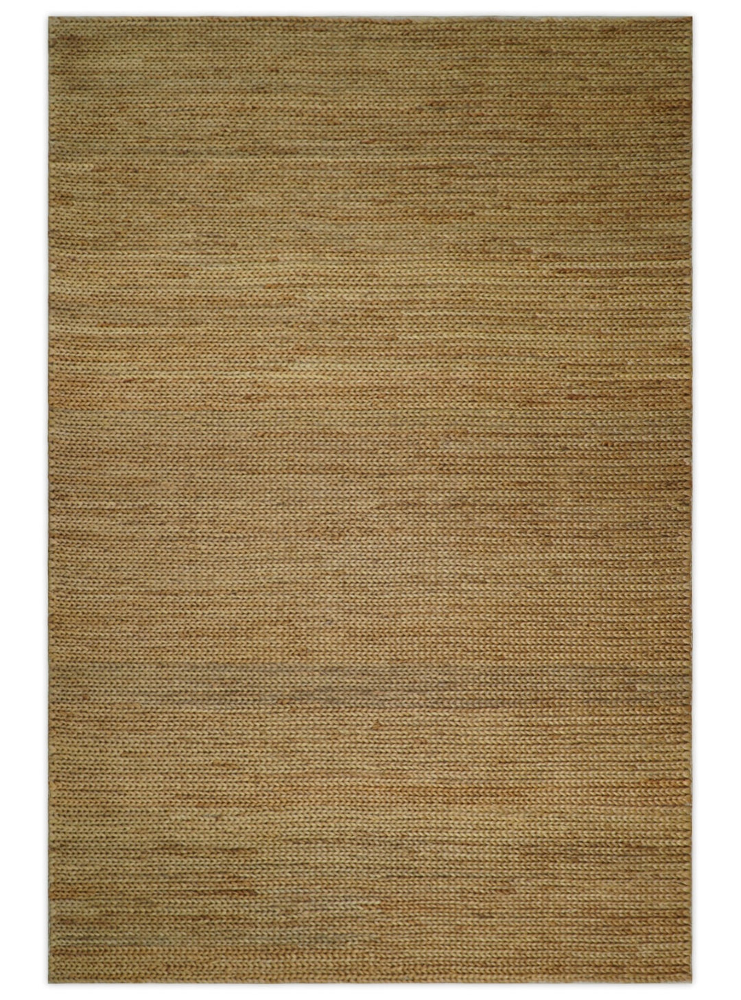 Hand Woven 100% Natural Fiber Brown Natural Jute and Wool Rug | JR14 - The Rug Decor