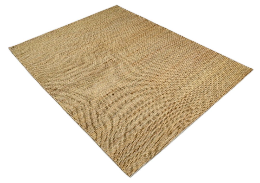 Hand Woven 100% Natural Fiber Brown Natural Jute and Wool Rug | JR14 - The Rug Decor