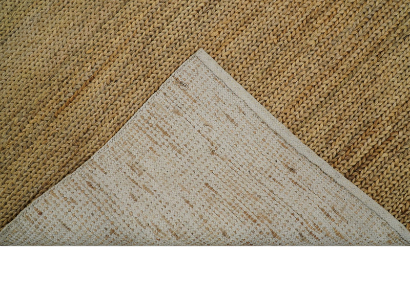 Hand Woven 100% Natural Fiber Brown Natural Jute and Wool Rug | JR14 - The Rug Decor
