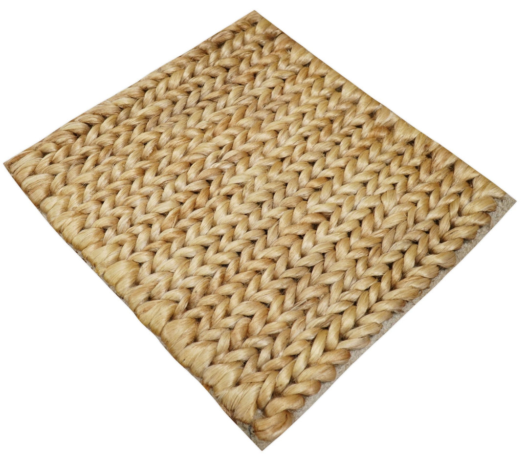 Hand Woven 100% Natural Fiber Brown Natural Jute and Wool Rug | JR14 - The Rug Decor