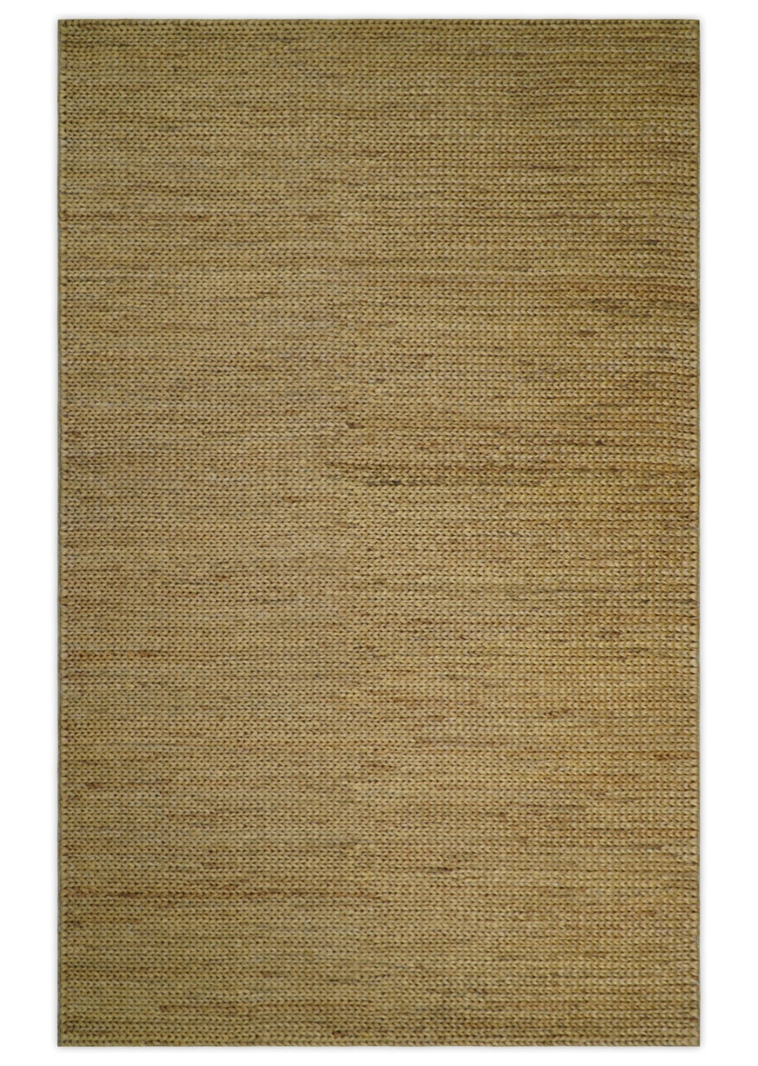 Hand Woven 100% Natural Fiber Brown Natural Jute and Wool Rug | JR14 - The Rug Decor
