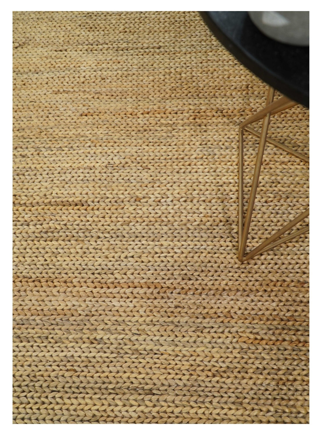 Hand Woven 100% Natural Fiber Brown Natural Jute and Wool Rug | JR14 - The Rug Decor