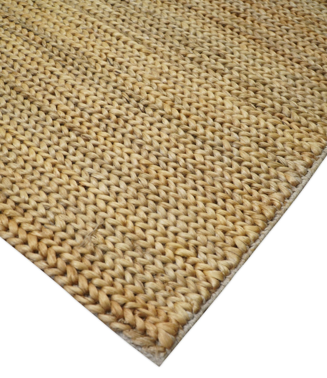 Hand Woven 100% Natural Fiber Brown Natural Jute and Wool Rug | JR14 - The Rug Decor