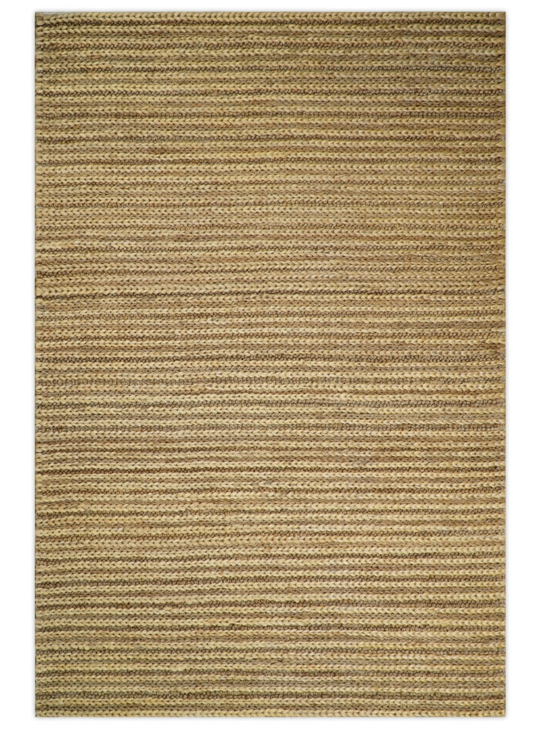 Hand Woven 100% Natural Fiber Brown Natural Jute and Wool Rug | JR15 - The Rug Decor