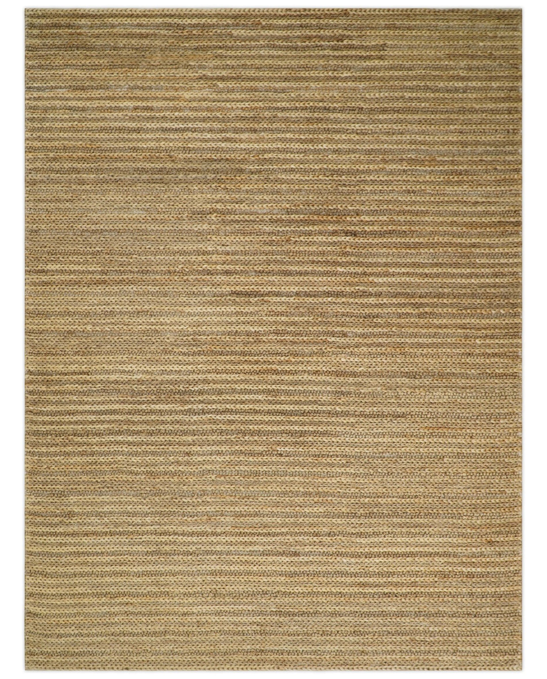 Hand Woven 100% Natural Fiber Brown Natural Jute and Wool Rug | JR15 - The Rug Decor