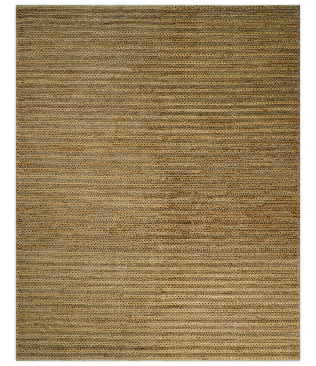 Hand Woven 100% Natural Fiber Brown Natural Jute and Wool Rug | JR15 - The Rug Decor