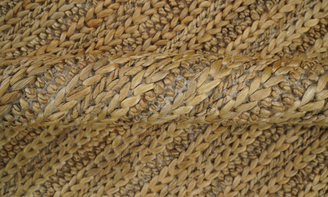 Hand Woven 100% Natural Fiber Brown Natural Jute and Wool Rug | JR15 - The Rug Decor
