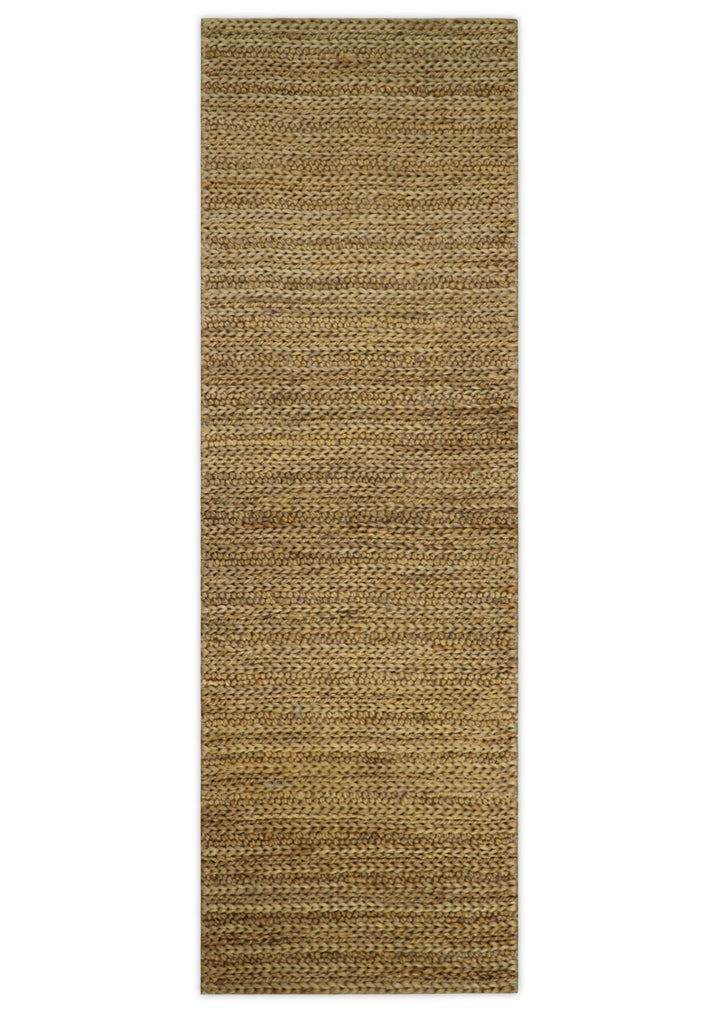 Hand Woven 100% Natural Fiber Brown Natural Jute and Wool Rug | JR15 - The Rug Decor