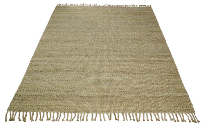 Hand Woven 100% Natural Fiber Brown Natural Jute Rug | JR008 - The Rug Decor