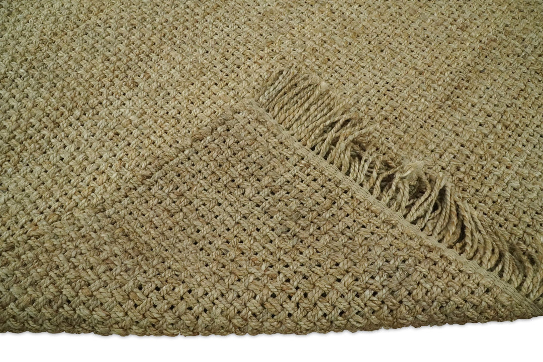 Hand Woven 100% Natural Fiber Brown Natural Jute Rug | JR7 - The Rug Decor