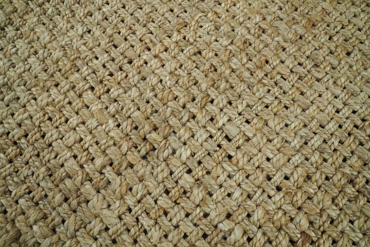 Hand Woven 100% Natural Fiber Brown Natural Jute Rug | JR7 - The Rug Decor