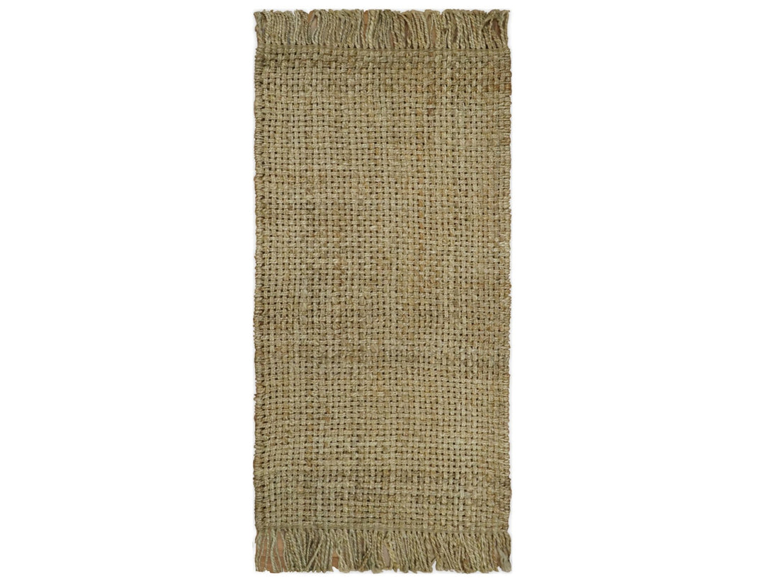 Hand Woven 100% Natural Fiber Brown Natural Jute Rug | JR7 - The Rug Decor