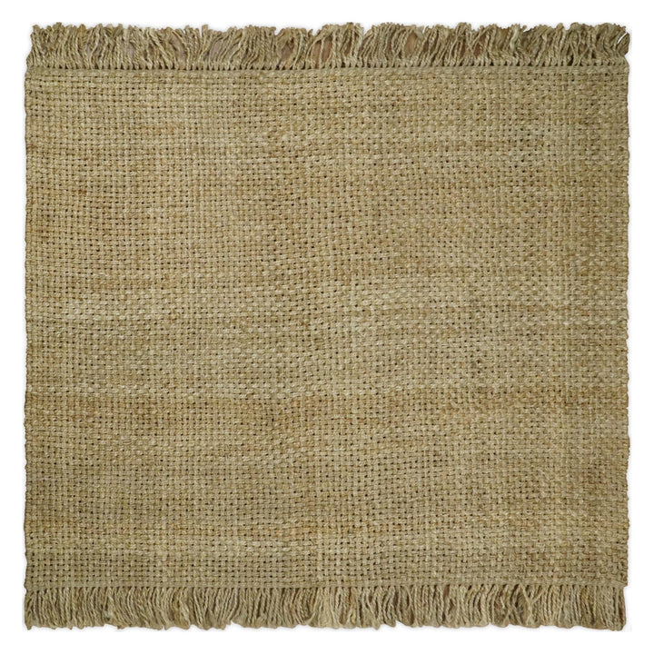 Hand Woven 100% Natural Fiber Brown Natural Jute Rug | JR7 - The Rug Decor