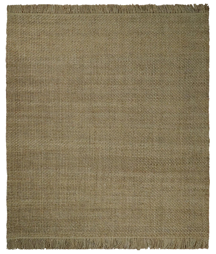 Hand Woven 100% Natural Fiber Brown Natural Jute Rug | JR7 - The Rug Decor
