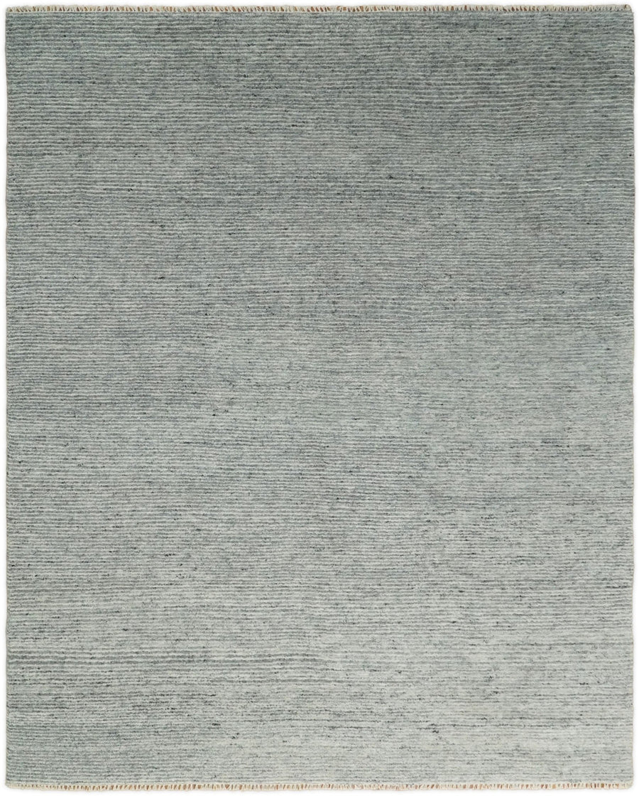 Hand Woven 8x10 Shaded Gray and Silver Rug Made with Fine Wool | TRDCP77810 - The Rug Decor