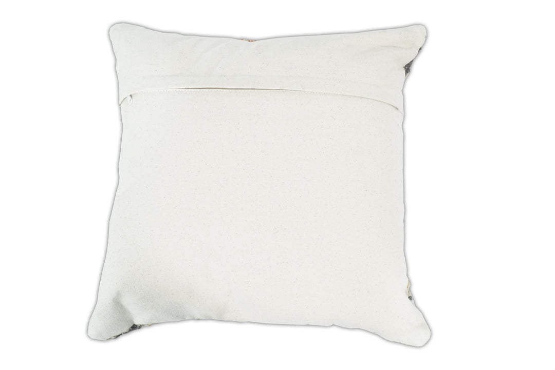 Hand Woven Boho Rust and Charcoal Jute and Wool Tribal Accent Pillow, Cushion | PL11 - The Rug Decor