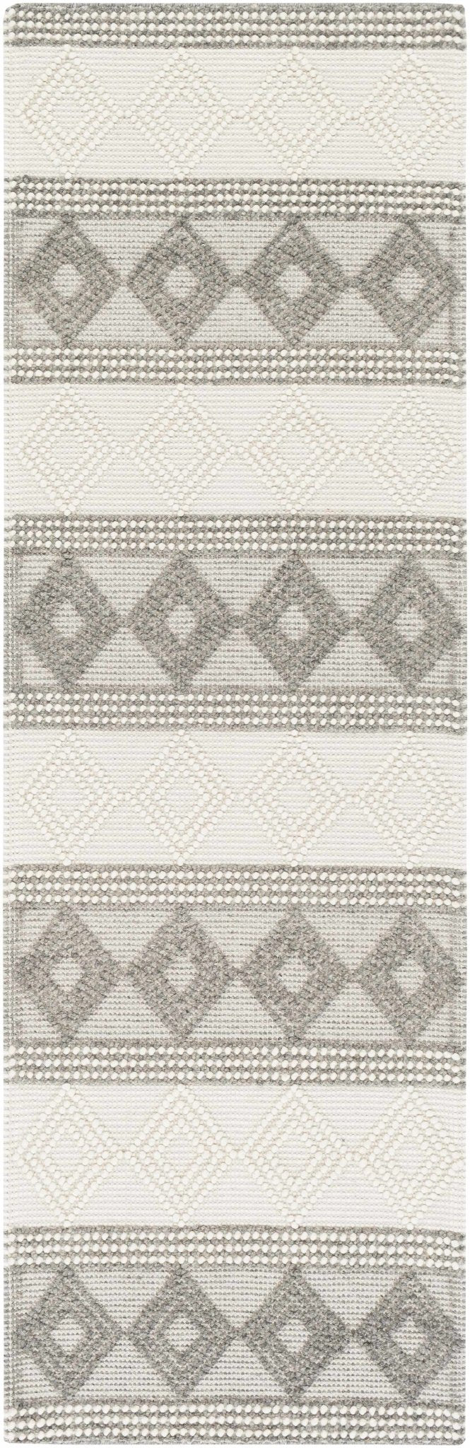 Hand Woven Contemporary Beige and Gray Bohemian Style Carved Design Wool Area Rug - The Rug Decor