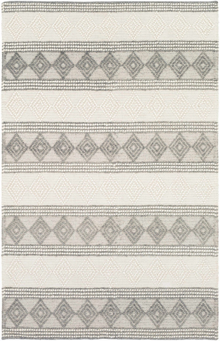 Hand Woven Contemporary Beige and Gray Bohemian Style Carved Design Wool Area Rug - The Rug Decor