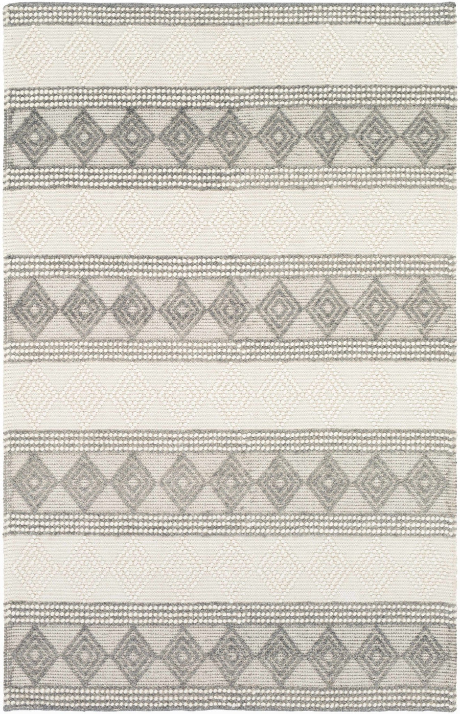 Hand Woven Contemporary Beige and Gray Bohemian Style Carved Design Wool Area Rug - The Rug Decor
